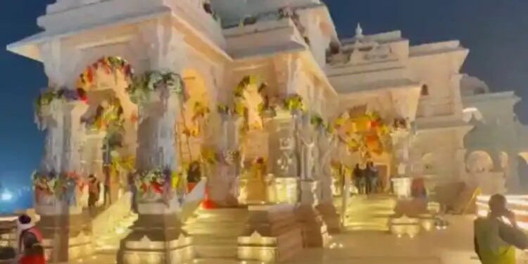 ಪ್ರಾಣ ಪ್ರತಿಷ್ಠಾಪನೆ’ ಸಮಾರಂಭಕ್ಕೆ ಮುನ್ನ ಕಂಗೊಳ್ತಿರುವ ಅಯೋಧ್ಯೆ ‘ರಾಮ ಮಂದಿರ..!!