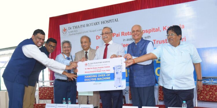 ಬೆಳಂಜೆ ಸಂಜೀವ ಹೆಗ್ಡೆ ಟ್ರಸ್ಟ್ , ಹೆಬ್ರಿ ಯಿಂದ ಕಾರ್ಕಳದ ಡಾ ಟಿಎಂಎ ಪೈ ರೋಟರಿ ಆಸ್ಪತ್ರೆಗೆ ಡಯಾಲಿಸಿಸ್ ಯಂತ್ರ ಕೊಡುಗೆ..!!
