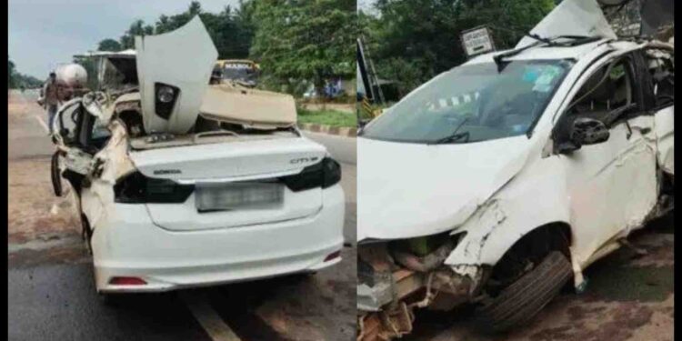 ಕಾಪು :ಚಾಲಕನ ನಿಯಂತ್ರಣ ತಪ್ಪಿ ಹೆದ್ದಾರಿ ಬದಿಯ ಮೋರಿಗೆ ಢಿಕ್ಕಿ ಹೊಡೆದು ಪಲ್ಟಿಯಾದ ಕಾರು :ನಾಲ್ವರು ವಿದ್ಯಾರ್ಥಿಗಳಿಗೆ ಗಾಯ..!!