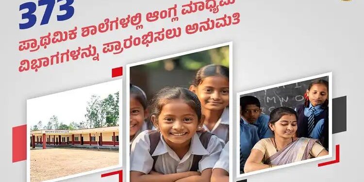 ರಾಜ್ಯದ 373 ಪ್ರಾಥಮಿಕ ಶಾಲೆಗಳಲ್ಲಿ ಆಂಗ್ಲ ಮಾಧ್ಯಮ ವಿಭಾಗ ಪ್ರಾರಂಭಿಸಲು ರಾಜ್ಯ ಸರ್ಕಾರ ಅನುಮೋದನೆ..!!