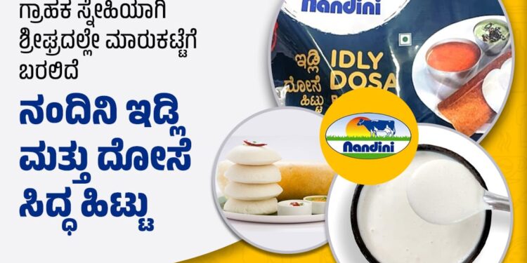 ಶೀಘ್ರದಲ್ಲೇ ಮಾರುಕಟ್ಟೆ ಬರಲಿದೆ ನಂದಿನಿ ಬ್ರ್ಯಾಂಡ್ ನ ಇಡ್ಲಿ, ದೋಸೆಯ ಸಿದ್ಧ ಹಿಟ್ಟು..!!