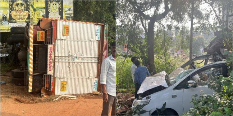 ಕುಂಭಾಸಿ: ಇನ್ನೋವಾ ಕಾರಿಗೆ ಲಾರಿ ಡಿಕ್ಕಿ-ಲಾರಿ ಚಾಲಕ ಸಹಿತ ಕಾರಿನಲ್ಲಿದ್ದ 7 ಮಂದಿಗೆ ಗಂಭೀರ ಗಾಯ..!!