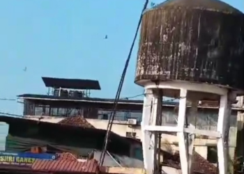 ಕಟಪಾಡಿ ಪೇಟೆಯಲ್ಲಿ ಶಿಥಿಲಗೊಂಡಿದ್ದ ನೀರಿನ ಟ್ಯಾಂಕ್ ತೆರವು..!!