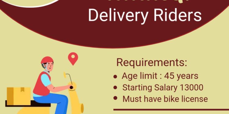 ಉದ್ಯೋಗವಕಾಶ : ಡೆಲಿವರಿ ರೈಡರ್ಸ್ ಬೇಕಾಗಿದ್ದಾರೆ -ಸಂಪರ್ಕಿಸಿ 74115 72337