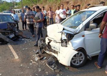 ಬೆಳ್ತಂಗಡಿ : ಕಾರುಗಳ ಡಿಕ್ಕಿ: ಮೂವರಿಗೆ ಗಂಭೀರ ಗಾಯ..!! 