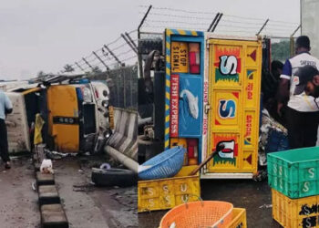 ಮಂಗಳೂರು :ಮೀನುಸಾಗಾಟದ ಪಿಕಪ್ ವಾಹನ ಪಲ್ಟಿಯಾಗಿ ಅಪಘಾತ – ಮೂವರಿಗೆ ಗಾಯ..!!