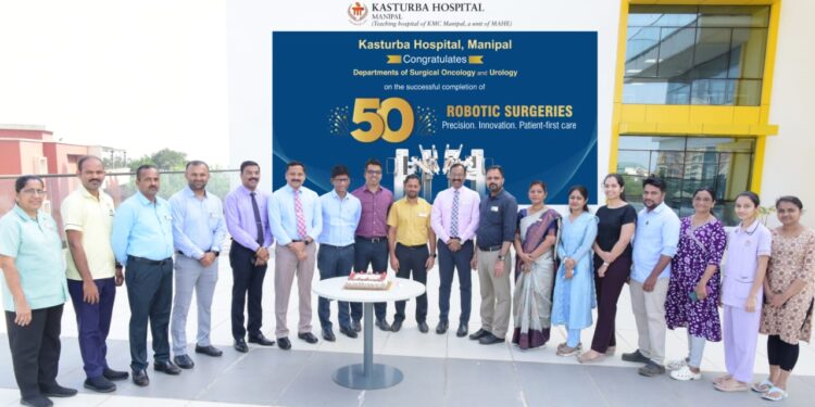 ಮಣಿಪಾಲದ ಕಸ್ತೂರ್ಬಾ ಆಸ್ಪತ್ರೆ ಯಶಸ್ವಿ 50 ರೊಬೊಟಿಕ್ ನೆರವಿನ ಶಸ್ತ್ರಚಿಕಿತ್ಸೆಗಳೊಂದಿಗೆ ಮೈಲಿಗಲ್ಲು ಸ್ಥಾಪಿಸಿದೆ..!!