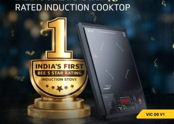 ವಿ-ಗಾರ್ಡ್‌ನ ಸ್ವದೇಶಿ ತಯಾರಿಕೆಯ ಇಂಡಕ್ಷನ್ ಕುಕ್‌ಟಾಪ್‌ಗೆ ಭಾರತದ ಮೊಟ್ಟಮೊದಲ 5-ಸ್ಟಾರ್ ಬಿಇಇ ರೇಟಿಂಗ್ ಗೌರವ