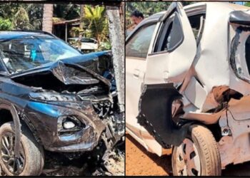 ರಾ.ಹೆ.66 ತೆಕ್ಕಟ್ಟೆ ಬಳಿ ಕಾರುಗಳ ನಡುವೆ ಅಪಘಾತ; ತಪ್ಪಿದ ಪ್ರಾಣಾಪಾಯ..!!