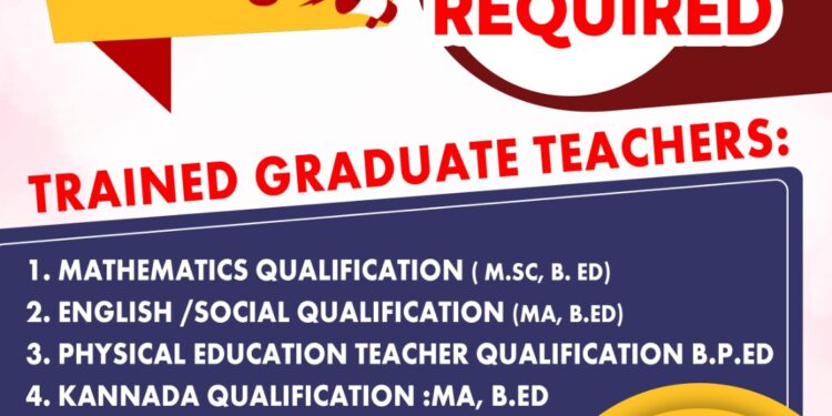 ಪ್ರಕೃತಿ ಗ್ರೂಪ್ ಆಫ್ ಇನ್‌ಸ್ಟಿಟ್ಯೂಷನ್ಸ್‌ನಲ್ಲಿ ಶಿಕ್ಷಕರ ನೇಮಕಾತಿಗಾಗಿ ಅರ್ಜಿ ಅಹ್ವಾನ..!!