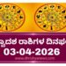 ದ್ವಾದಶ ರಾಶಿಗಳ ಇಂದಿನ ದಿನ ಭವಿಷ್ಯ ( ಏಪ್ರಿಲ್ 03 ಶುಕ್ರವಾರ)..!