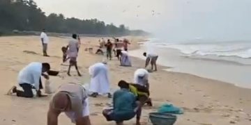 ಕುಂದಾಪುರ ಕಡಲತೀರದಲ್ಲಿ ರಾಶಿ ರಾಶಿ ಬೂತಾಯಿ ಮೀನು; ಮೀನು ಹಿಡಿಯಲು ಮುಗಿಬಿದ್ದ ಜನ